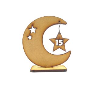 Figura con pie 8 cm. 15 años - N° 13 Luna y estrella 15