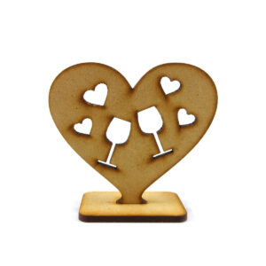 Figura con pie 8 cm. Romantico N° 25 Corazon con copas