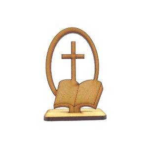 Figura con pie 8 cm. Comunion N° 4 Biblia y cruz