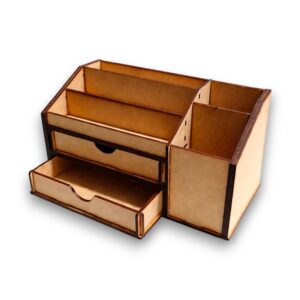 Organizador para esmaltes de uñas estantes y cajon 22x10 x12cm MDF 3mm