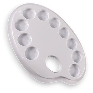 Mezcladora paleta plastica Creativa ovalada 20x14cm. 10 cavidades