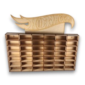 Repisa Hot Wheels expositora autitos 42 divisiones medida total 35x60x5 cm