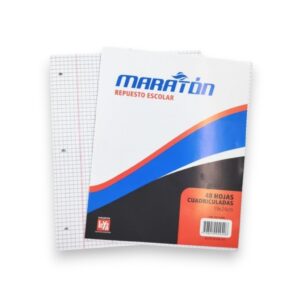 Repuesto hojas escolares Maraton tamaño carta N3 x48hs - Cuadriculadas
