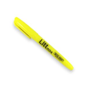 Resaltador fino punta plana amarillo