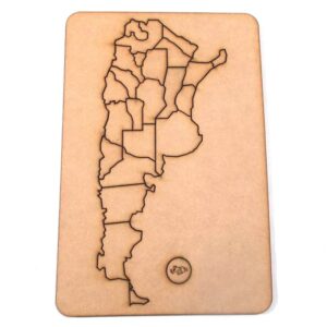 Rompecabezas didacticos 20x30 cm. MDF 3mm - N° 7 Mapa Argentina