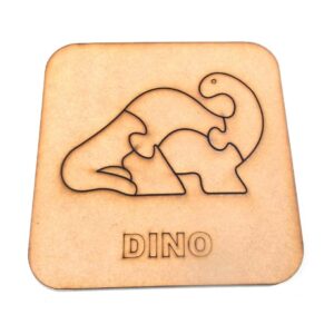 Rompecabezas de animales 15x15 cm. MDF 3mm - Dino