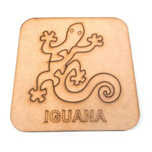 Rompecabezas de animales 15x15 cm. MDF 3mm - Iguana