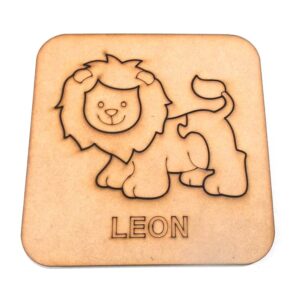 Rompecabezas de animales 15x15 cm. MDF 3mm - Leon