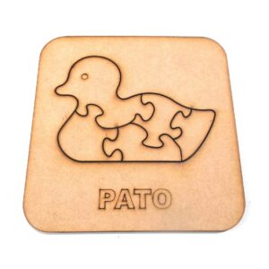 Rompecabezas de animales 15x15 cm. MDF 3mm - Pato