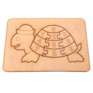 Rompecabezas didacticos 20x30 cm. MDF 3mm - N° 1 Numeros tortuga