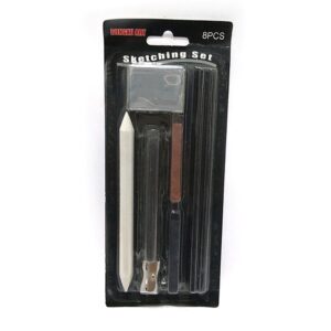 Set de dibujo 8 piezas lapiz grafito esfumino goma