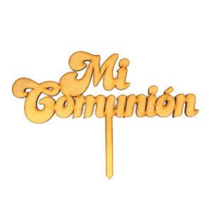 Topper para torta ancho 20 cm. MDF 3mm - Nº 4 Mi Comunion