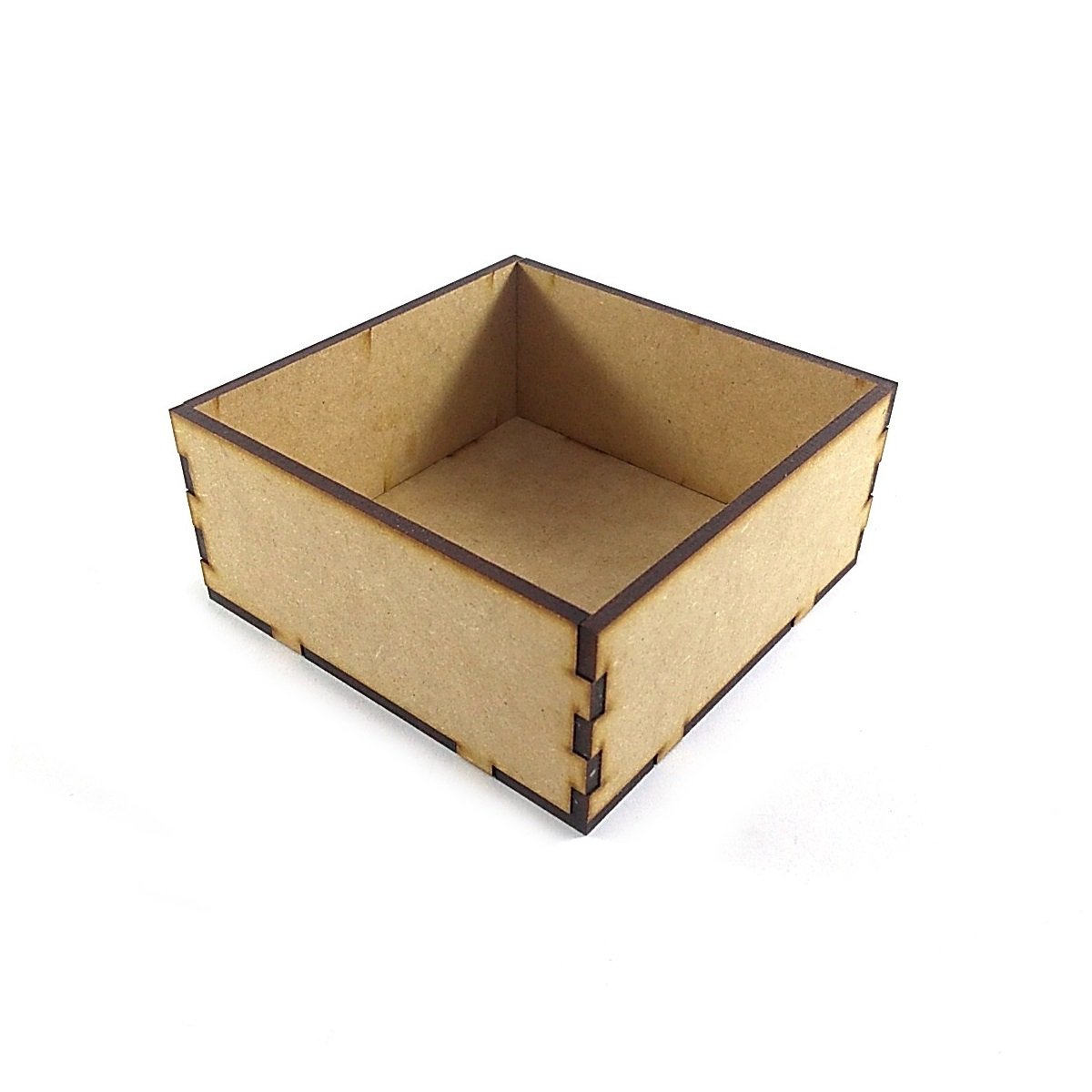 Caja cuadrada sin tapa 8x8x3 cm. MDF 3mm