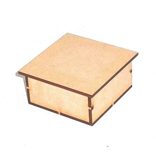 Caja cuadrada con tapa 8x8x3 cm. MDF 3mm