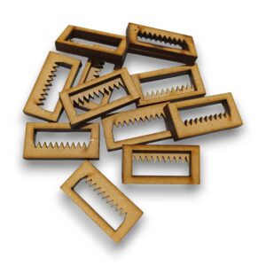 Ganchitos para colgar soporte tipo serrucho 2x4cm x100u.