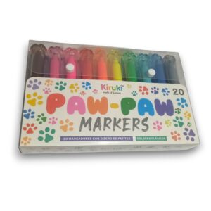 Marcadores Kiruki Paw Paw valija x20 colores jumbo gruesos