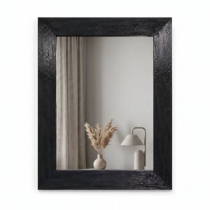 Espejo marco varilla plana 7 con rebaje ext 52x62cm – Negro