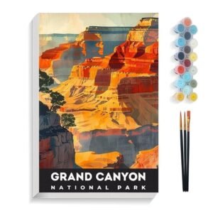 Pintura por numeros kit bastidor 20x30 con pinturas - Grand Canyon
