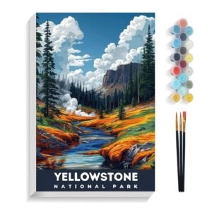 Pintura por numeros kit bastidor 20x30 con pinturas - Yellowstone