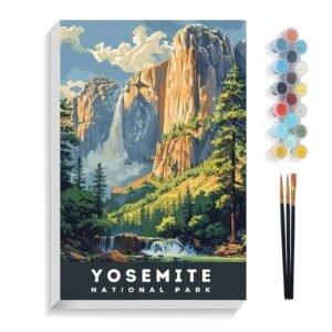 Pintura por numeros kit bastidor 20x30 con pinturas - Yosemite