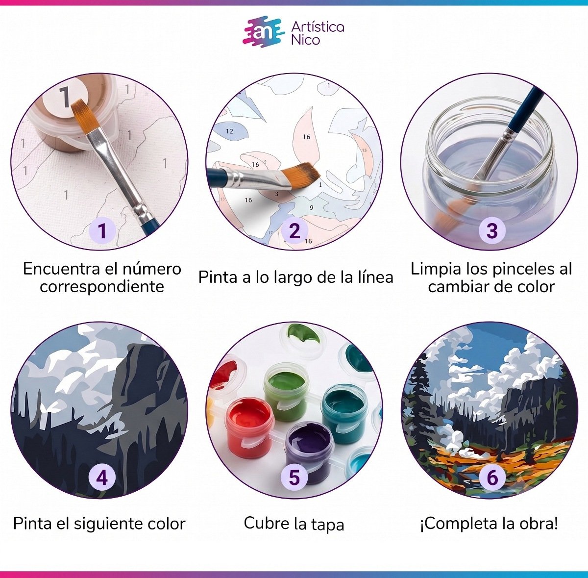 Pintura por numeros kit bastidor 20x30 con pinturas - Yellowstone - Imagen 3