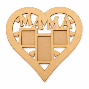 Marco multiple para 3 fotos 10x15 modelo corazon Mama MDF 3mm
