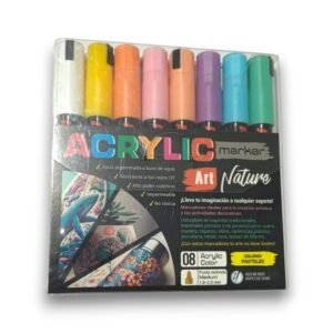 Set marcadores acrilico Plantec Art Nature x8 u. punta media